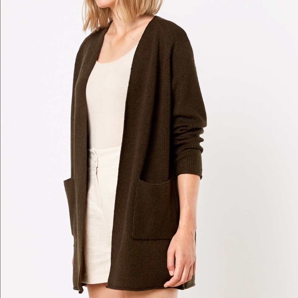 Brown knit cardigan